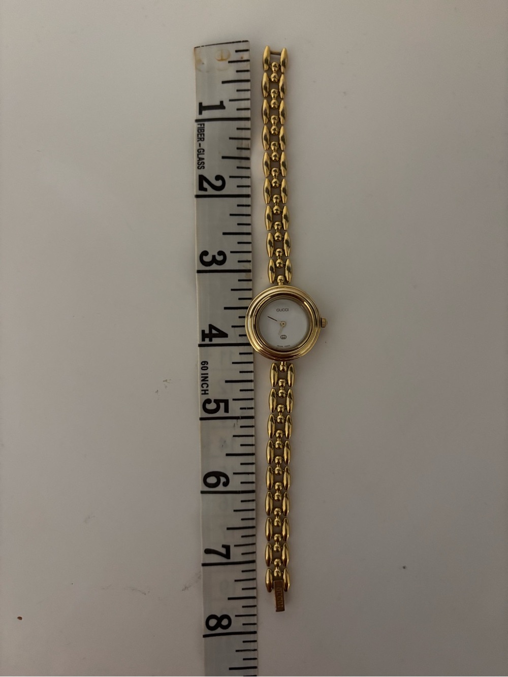 Authentic Gucci Gold Change Bezel 11/12 Rice Link 7.5” Bracelet Watch COA - Picture 14 of 16